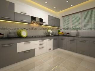 'L' shape kitchen, DLIFE Home Interiors DLIFE Home Interiors