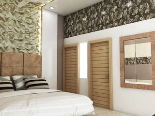 Bedroom interior design for mr. Shyam Gupta Bikaner Rajasthan, divine architects divine architects Modern Yatak Odası