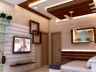 Bed room interior design for mr. Shyam Gupta ,pawanpuri , Bikaner Rajasthan, divine architects divine architects Modern style bedroom