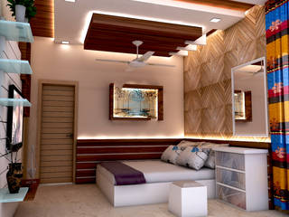 Bed room interior design for mr. Shyam Gupta ,pawanpuri , Bikaner Rajasthan, divine architects divine architects Modern style bedroom