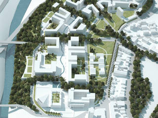 NEW URBAN CENTRE OF VELIKO TARNOVO - Master Plan - INTERNATIONAL ARCHITECTURE COMPETITION, DELISABATINI architetti DELISABATINI architetti 미니멀리스트 주택 MDF