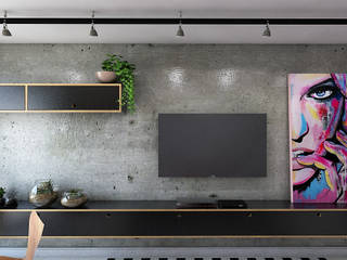Apartamento PEV, 285au 285au Industrial style living room Concrete