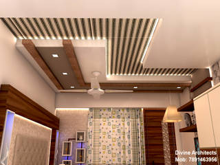 Son_ s bed room interior design for mr. Ramavtar Khunteta jalmahal site joraver Singh gate govind nagar east Jaipur, divine architects divine architects Nowoczesny salon