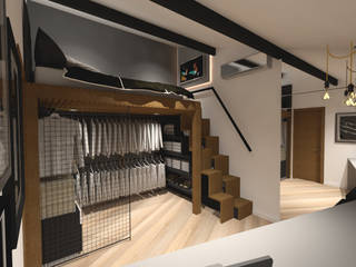 Dormitório masculino, Cláudia Legonde Cláudia Legonde Industrial style bedroom Wood Black