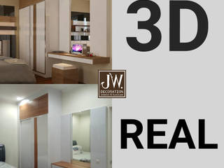 Pak Rezha, Cluster Crystal - Summarecon Gading Serpong, JW Decoration JW Decoration Modern Bedroom Plywood Wood effect