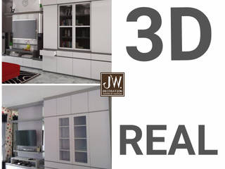 Pak Irwan, Serpong Paradise , JW Decoration JW Decoration Living roomTV stands & cabinets Plywood White