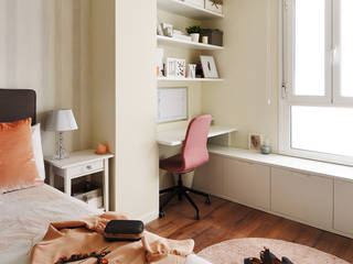 Un dormitorio femenino y singular, Noelia Villalba Interiorista Noelia Villalba Interiorista Modern style bedroom