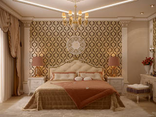 Дизайн спальни в классическом стиле в квартире по ул. Дальняя, г.Краснодар, Студия интерьерного дизайна happy.design Студия интерьерного дизайна happy.design Bedroom