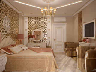 Дизайн спальни в классическом стиле в квартире по ул. Дальняя, г.Краснодар, Студия интерьерного дизайна happy.design Студия интерьерного дизайна happy.design Bedroom