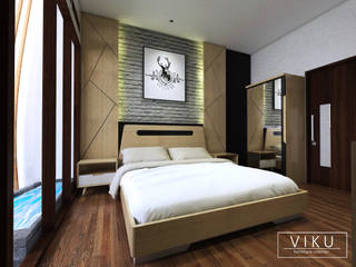 Bed room / Kamar tidur, viku viku Scandinavian style bedroom Wood Brown