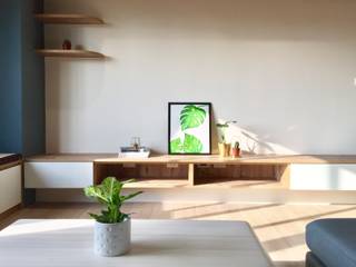 【住家】北歐風的質感美學, 圓方空間設計 圓方空間設計 客廳 合板 Wood effect