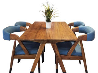 DINING TABLE, viku viku Ruang Makan Gaya Skandinavia Kayu Wood effect