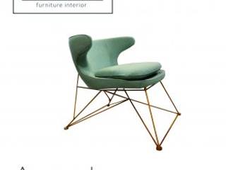 Arm Chair, viku viku Ruang Makan Gaya Skandinavia Tekstil Green