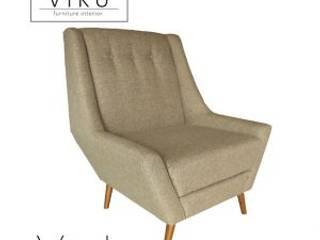 Arm Chair, viku viku Ruang Makan Gaya Skandinavia Tekstil Beige
