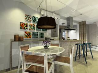 Cobertura da Família, Onix Designers Onix Designers Mediterranean style dining room