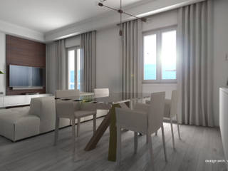 Progetto d'interni per un appartamento di 95 mq affacciato sul mare, Tuttointerni Tuttointerni Minimalist dining room