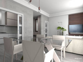 Progetto d'interni per un appartamento di 95 mq affacciato sul mare, Tuttointerni Tuttointerni Modern living room