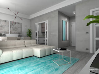 Progetto d'interni per un appartamento di 95 mq affacciato sul mare, Tuttointerni Tuttointerni Living room