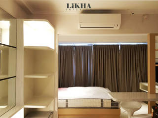 HUNIAN HANGAT DAN LUAS di Apartemen Gateway Pasteur Bandung, Likha Interior Likha Interior ミニマルスタイルの 寝室 合板（ベニヤ板）