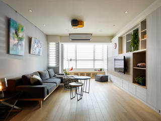 湖光深色 RIVER SIDE VIEW, 耀昀創意設計有限公司/Alfonso Ideas 耀昀創意設計有限公司/Alfonso Ideas Skandinavische Wohnzimmer