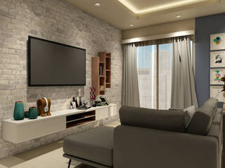 House Interior, Paimaish Paimaish Scandinavian style living room Bricks White