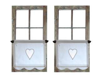 Drewniany Guzik Windows & doorsCurtains & drapes Cotton White