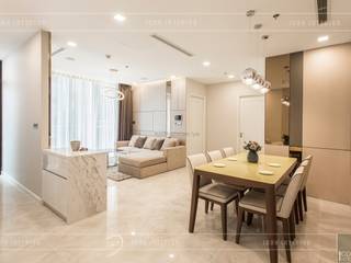 Thi công nội thất phong cách hiện đại trong căn hộ Vinhomes Golden River, ICON INTERIOR ICON INTERIOR Comedores de estilo moderno