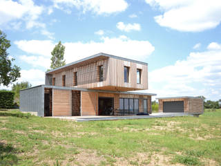 Maison en bois et béton esprit Loft, Créateurs d'Interieur Créateurs d'Interieur Landhaus Holz Holznachbildung