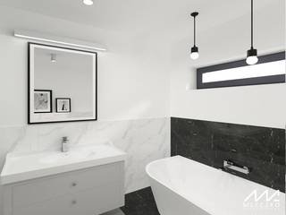 Nowoczesne łazienki z sauną, Mleczko architektura Mleczko architektura モダンスタイルの お風呂