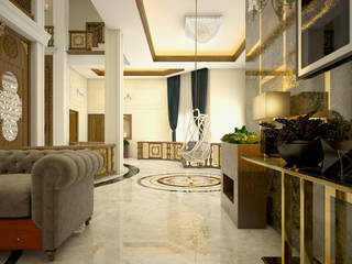 LUXURY INTERIOR BY MONNAIE, Monnaie Interiors Pvt Ltd Monnaie Interiors Pvt Ltd クラシックデザインの リビング