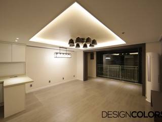 용산구 원효로4가 강변삼성스위트 33평 아파트 인테리어, DESIGNCOLORS DESIGNCOLORS Salas de estar modernas