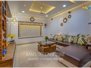 Flat Interior Design Of Mr. Tejas Kulkarni, KAMS DESIGNER ZONE KAMS DESIGNER ZONE Salas de estilo asiático
