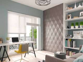 Cubic - Panele 3D Kalithea, Kalithea Kalithea Modern Study Room and Home Office