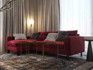 Odważne mieszkanie z czerwienią, Ambience. Interior Design Ambience. Interior Design Moderne woonkamers