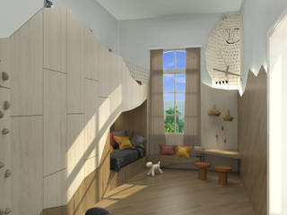 La cueva del Oso - Dormitorio Infantil, Barragan Carpinteria Barragan Carpinteria Minimalist nursery/kids room Wood