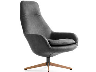 Leolux Pode Sparkle Armchair, IQ Furniture IQ Furniture Moderne Wohnzimmer Leder Grau