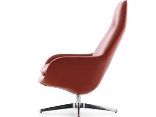 Leolux Pode Sparkle Armchair, IQ Furniture IQ Furniture Moderne Wohnzimmer Leder Rot