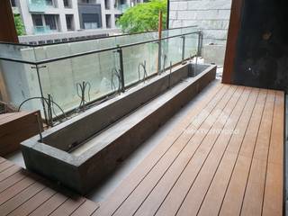 文山區─景觀露臺, 新綠境實業有限公司 新綠境實業有限公司 Asian style balcony, veranda & terrace Wood-Plastic Composite Wood effect
