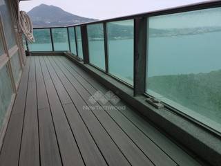 淡水─海帝溫泉社區, 新綠境實業有限公司 新綠境實業有限公司 Asian style balcony, veranda & terrace Wood-Plastic Composite Wood effect