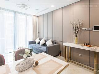 Thi công nội thất căn hộ Aqua 1 Vinhomes Golden River - Phong cách hiện đại, ICON INTERIOR ICON INTERIOR Modern living room