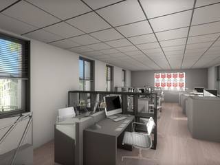 Projet 3D bureaux , réHome réHome Minimalistische Arbeitszimmer