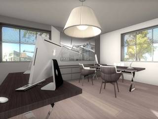 Projet 3D bureaux , réHome réHome Moderne Arbeitszimmer