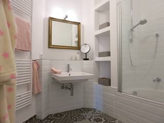 Badezimmer mit Renovierungsstau erleben glamourösen Auftritt, Tschangizian Home Staging & Redesign Tschangizian Home Staging & Redesign