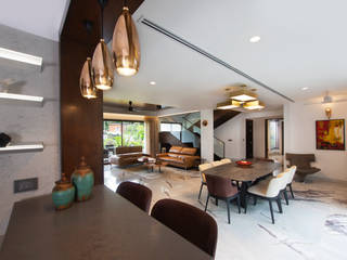 Lights. Kembhavi Architecture Foundation Minimalist dining room Copper/Bronze/Brass architecture,art,design,villa,bunglow