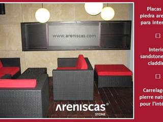➼ ​Placas de piedra arenisca en interiores ➼ Interior sandstone wall cladding ➼ Carrelage en pierre naturelle pour l'intérieur , ARENISCAS STONE ARENISCAS STONE Commercial spaces Stone Brown