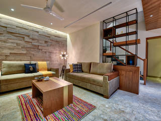 Maruti Nandan Villa, DE Tales - Design Stories DE Tales - Design Stories Modern Living Room