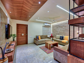 Maruti Nandan Villa, DE Tales - Design Stories DE Tales - Design Stories Moderne Wohnzimmer