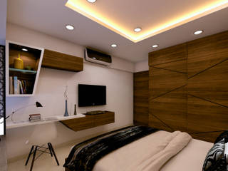 2BHK APARTMENT, The Design Studio The Design Studio Chambre minimaliste