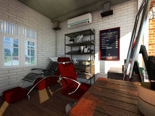 Barbershop, CV Leilinor Architect CV Leilinor Architect Industrial style study/office