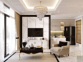 Phong cách Tân Cổ Điển trong thiết kế nội thất căn hộ Vinhomes , ICON INTERIOR ICON INTERIOR Living room